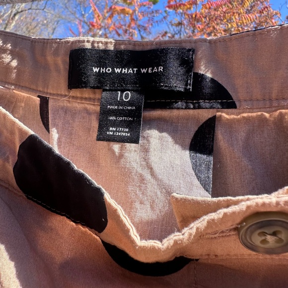 Who What Wear for Target MIDi skirt tan with black polka dots size 10 - Picture 3 of 3